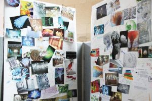 GET INSPIRED The inspiration boards in the ARC give students a chance to submit their ideas for the sculpture. Photo by Sydney