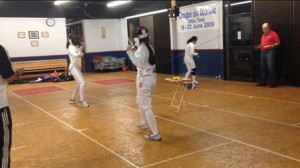 ON THEIR TOES Members of the Hockaday Fencing Team practice their skills. Photo provided by Alina Liu