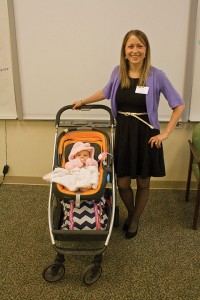 BABY STEPS  Upper School History teacher Joni Palmer (R) balances teaching history and spending time with her baby, Renee (L). PHOTO BY SHELBY ANDERSON 