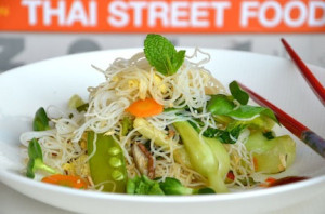 Rice noodles with vegetables. Photo provided by thefamilydinnerbook.com