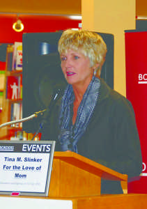 COACHING OFF THE FIELD  Director of Athletics Tina Slinker spoke about her book to an audience at Borders Bookstore on Oct. 9, 2010 