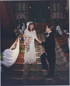 Shane Bourek takes the hand of his bride, Terry Bourek. PHOTO PROVIDED BY TERRY BOUREK