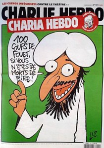 An example of one of the Charlie Hebdo magazine covers that sparked contro­versy and the attack on the morning of Jan. 7.