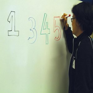 BY THE COLOR  Junior Lydia Li has grapheme-color synesthesia, allowing her to associate single digits with various colors. Credit: Inaara Padani