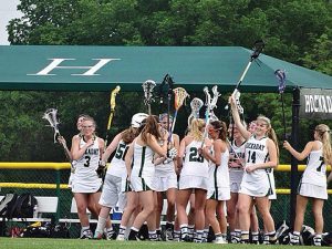 UNIFIYING TRADITIONS Pregame rituals are something that many Hockaday teams take part in, although they vary in what they entail. Photo provided by Pushpa Anaand