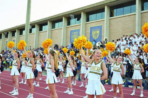 Cheering for the Home Team: St. Marks cheerleaders renew tradition of cheering at Hockaday pep rallies