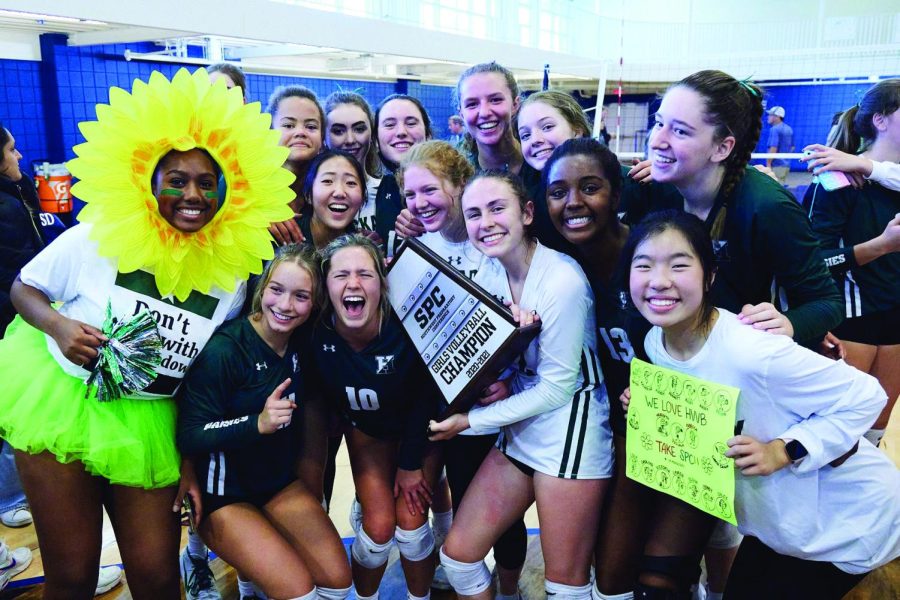 Volleyball celebrates the teams SPC Championship Title, which is the first time the team has won the title in 13 years.