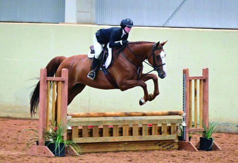 Snadon competes with horse Loara at Texas Rose Horse Park