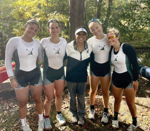 The Varsity coxed quad with their coxswain from The Nobles School.