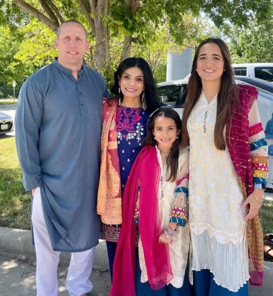 Rutledge and her family preparing for Eid celebration.