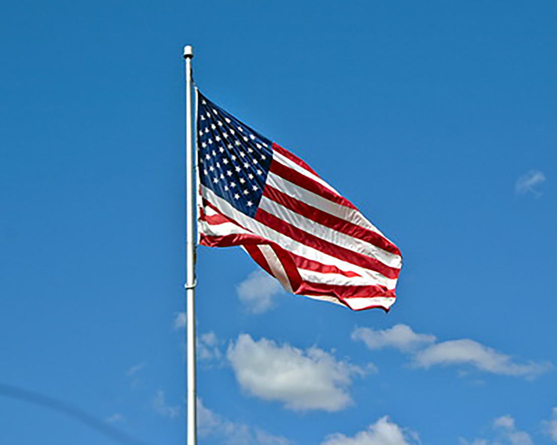 American flag waving.