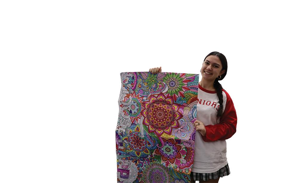 Gurun holds up advisory coloring page.