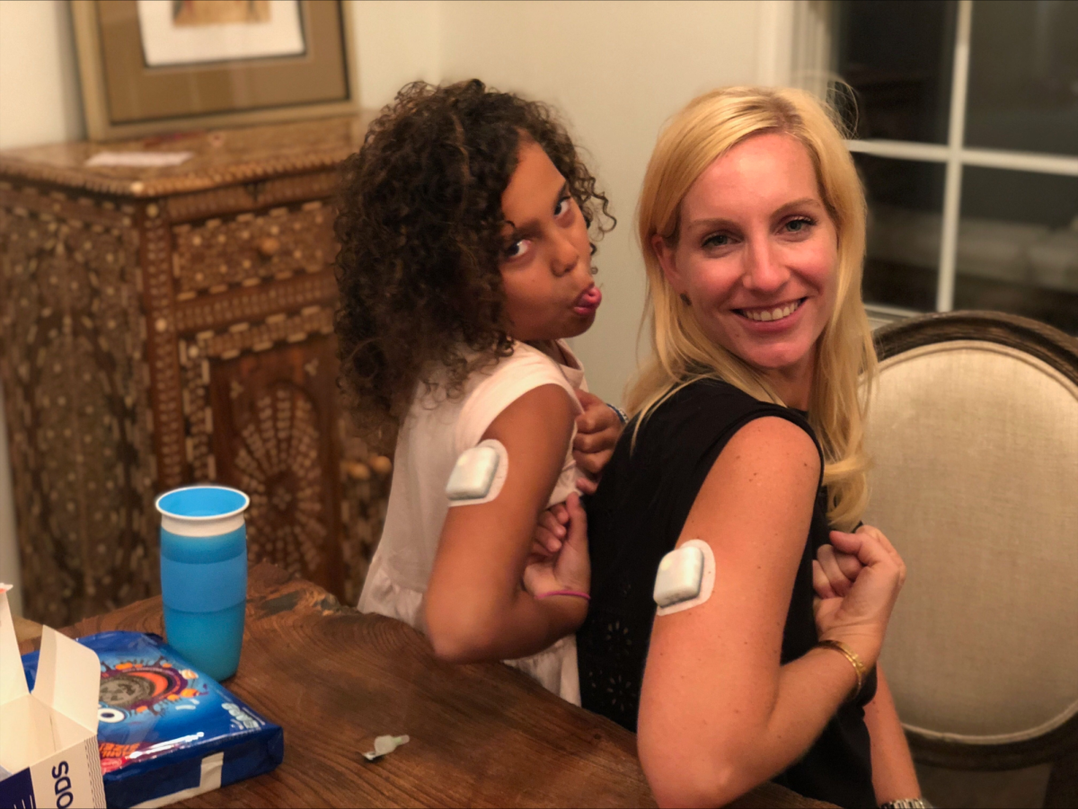 Atkinson after completing her first pod change with her mom