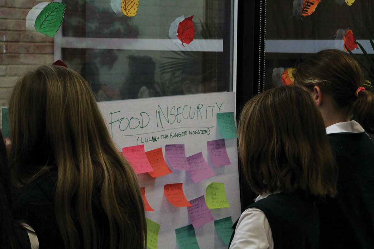 Third grade students reflect on what they have learned about food insecurity