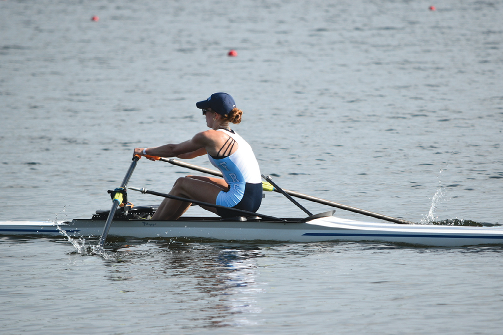Lillian Sells rows at a regatta. Photo Courtesy of Lillian Sells