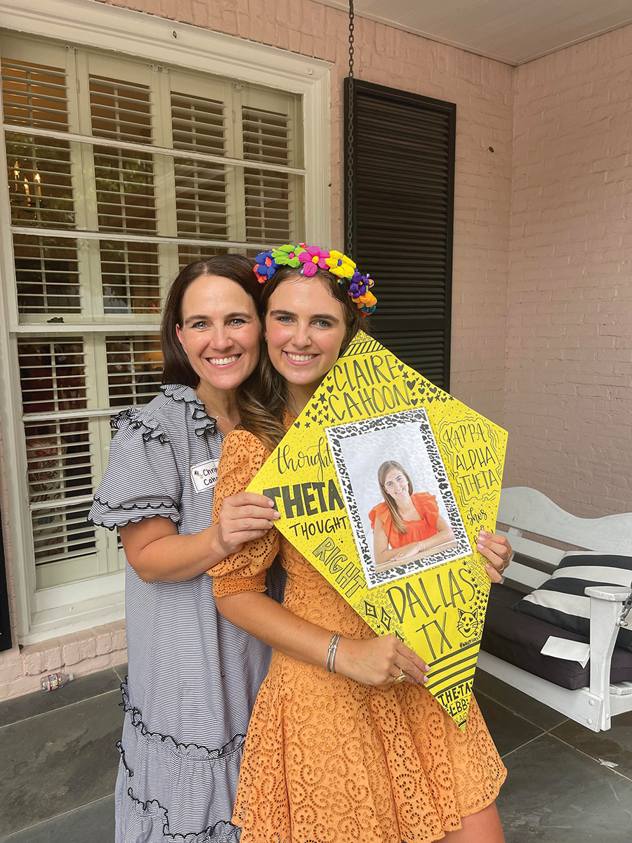 Cahoon with her mom on Bid Day.