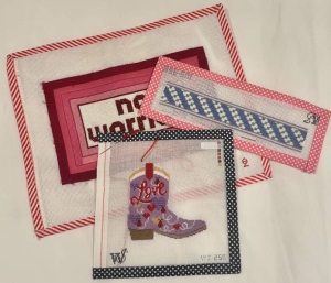 Blumenthal’s needlepoint projects